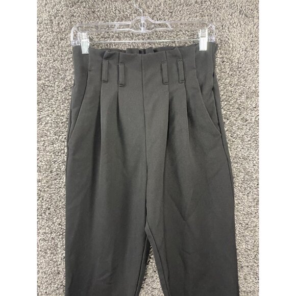 Bebop Women's Black Pleated Pull On Baggy Leg Dress Pants Size Small - Picture 2 of 11